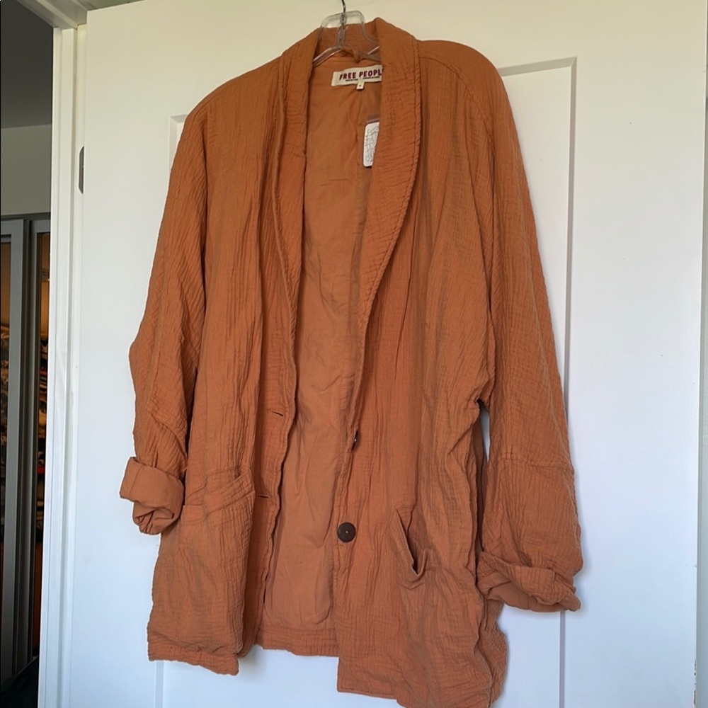 Free People Women's Orange Oversized Jacket